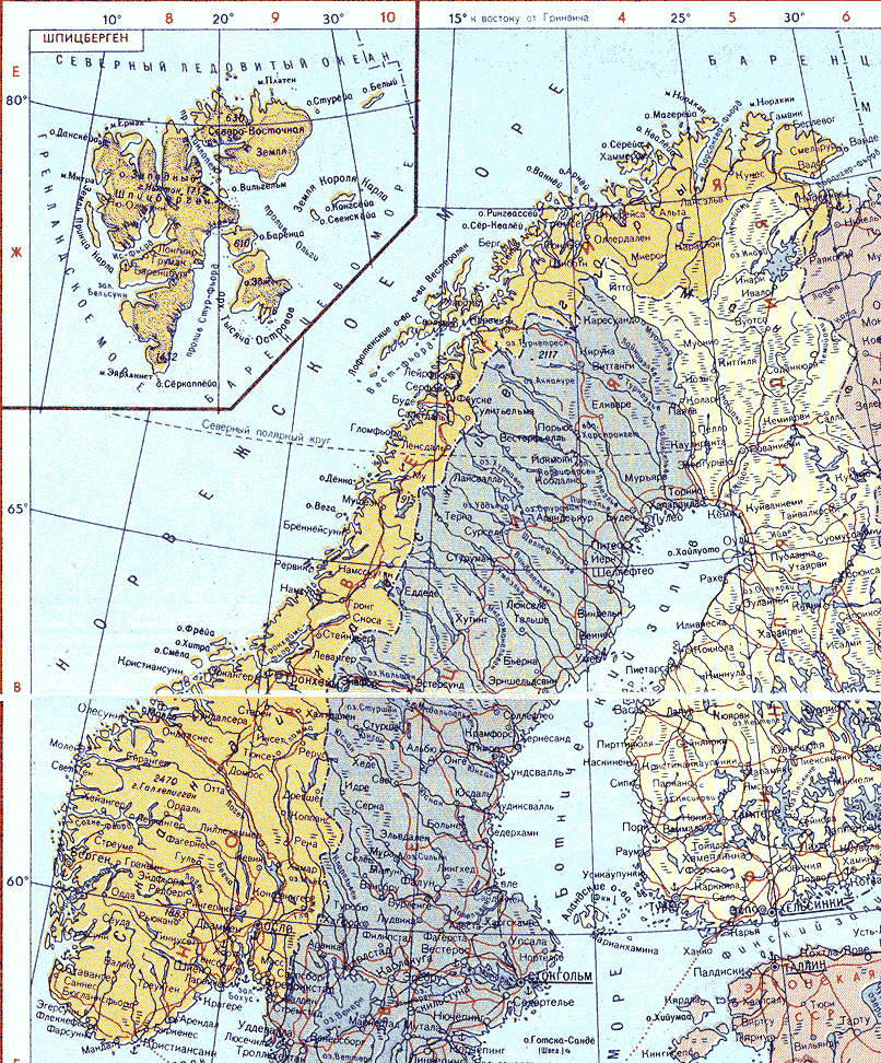 Карта. Норвегия, Королевство Норвегия