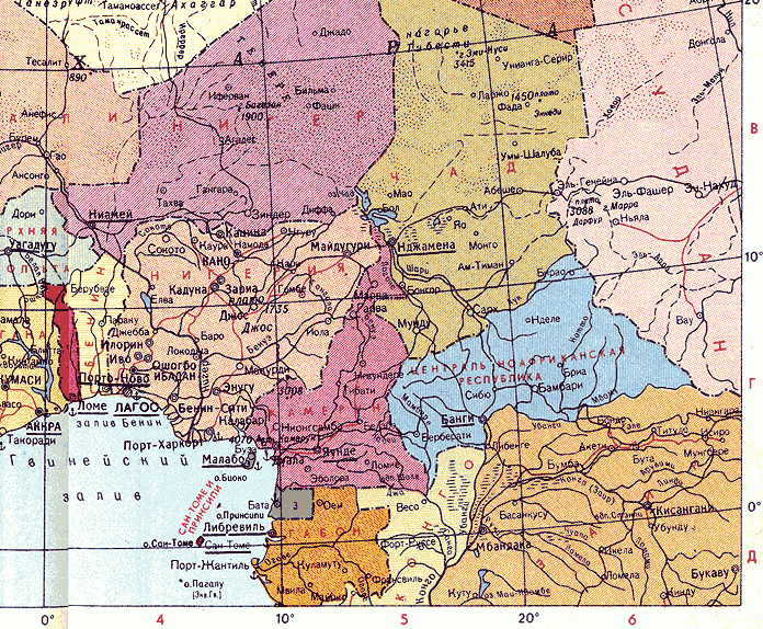 Карта. Центральноафриканская Республика, ЦАР