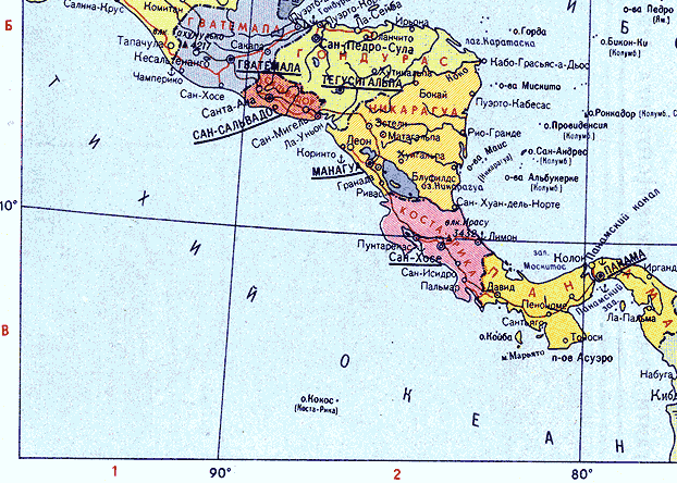 Карта. Никарагуа, Республика Никарагуа